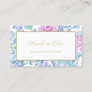Girly Purple Succulents Floral Beauty Boutique Business Card