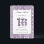 Girly Purple White Dots 16th Birthday Invitation<br><div class="desc">Girly Purple White Dots Birthday Age</div>