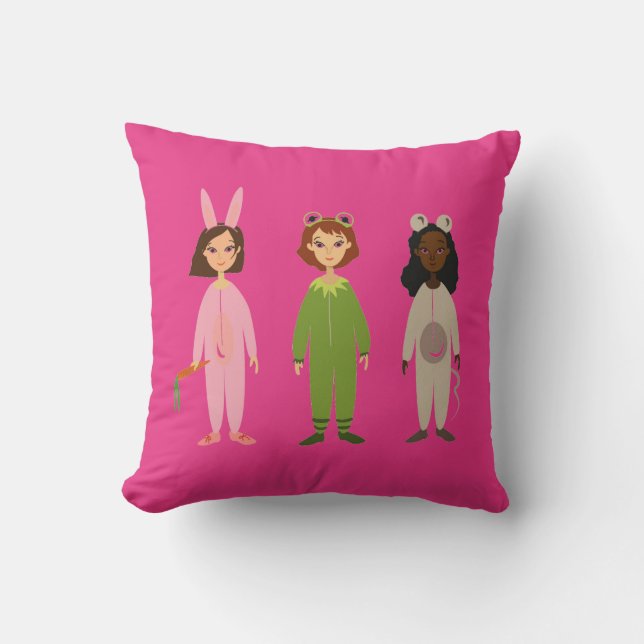 Girly pyjama party cute cushion (Front)