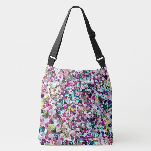 Girly Rainbow Faux Sequins Crossbody Bag (Front)