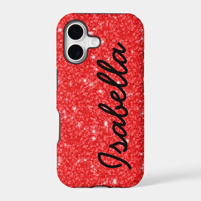 GIRLY RED GLITTER PRINTED PERSONALIZED (Back)