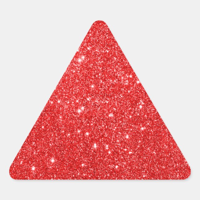 Girly red glitter   triangle sticker (Front)