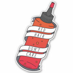 Girly Red Hair Dye Bottle Illustration