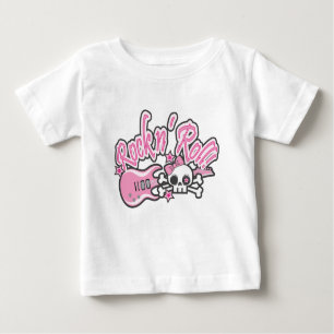 Girly Rock n' Roll Skull Baby T-Shirt