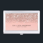 Girly Rose Gold Confetti Pink Gradient Monogram Business Card Holder<br><div class="desc">This elegant and chic design is perfect for the stylish and trendy fashionista. It depicts a faux printed sparkly rose gold glitter confetti poured on top of a girly blush pink and bubblegum pink colour gradient ombre. It's a modern, glamourous, pretty, and trendy luxe design. Just customise this design with...</div>