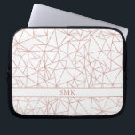 Girly Rose Gold Foil Triangular Geometric Monogram Laptop Sleeve<br><div class="desc">Girly Rose Gold Foil Triangular Geometric Monogram Laptop Sleeve. Easy to customise with text, fonts, and colours. Created by Zazzle pro designer BK Thompson © exclusively for Cedar and String; please contact us if you need assistance with the design.</div>