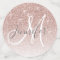 Girly Rose Gold Glitter Blush Monogram Name