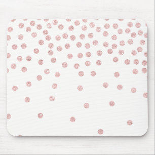 girly rose gold glitter confetti polka dots mouse pad