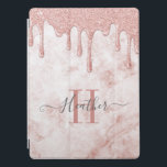 Girly Rose Gold Glitter Drips iPad Pro Cover<br><div class="desc">This personalised girly Ipad cover has grey text on a beautiful rose gold blush pink marble background.  Customise the Ipad cover with the name of your choice to make someone feel extra special. Makes a fun gift for birthdays or for Christmas,  or anytime. Designed for you by Blackberry Boulevard.</div>