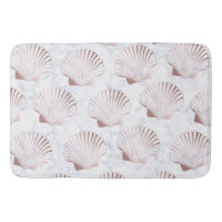 Girly rose gold seashell pattern & white marble