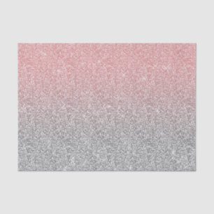 Girly Rose Gold Silver Glitter Ombre Design Tissue Paper