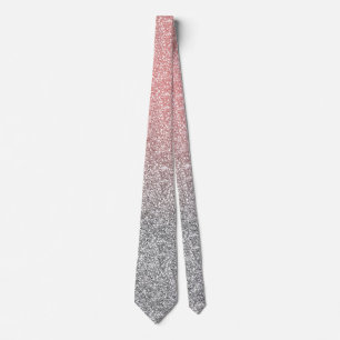 Girly Rose Gold & Silver Ombre Glitter Design Tie