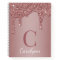 Girly Rose Gold Sparkle Glitter Drips Monogram