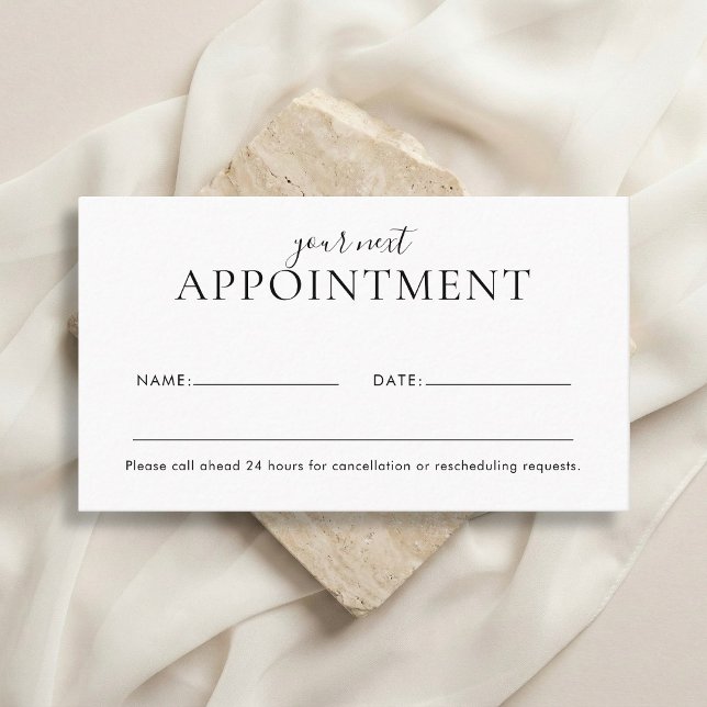 Girly Scannable QR Code White Appointment Card (Creator Uploaded)
