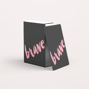 Girly Script Brave Pink Black Playing Cards