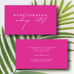 Girly Script Calligraphy Modern Makeup Artist Business Card
