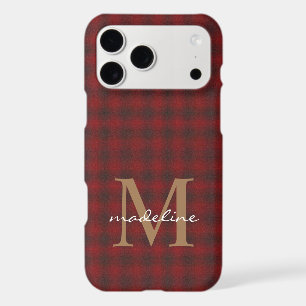Girly Script Cotton Knitted Red Gold Monogram