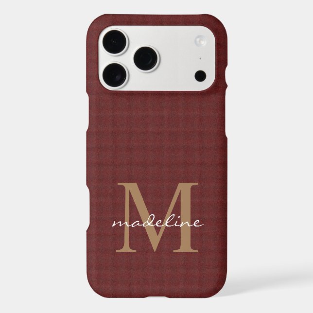 Girly Script Cotton Knitted Red Gold Monogram (Back)