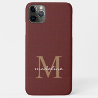 Girly Script Cotton Knitted Red Gold Monogram