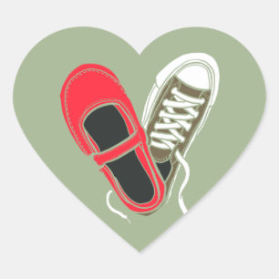 Girly Shoes & Sneakers Heart Wedding (Camo) Heart Sticker