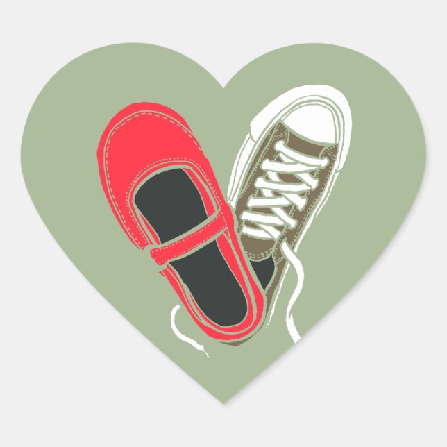 Girly Shoes & Sneakers Heart Wedding (Camo) Sticker (Front)