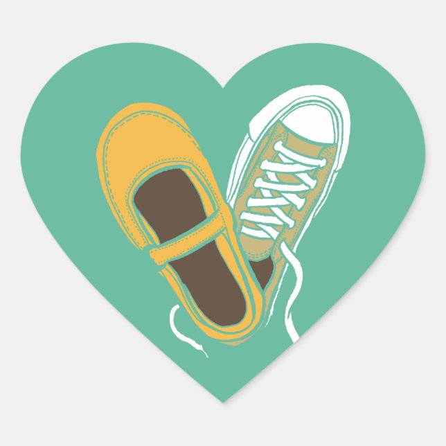 Girly Shoes & Sneakers Heart Wedding (Mint) Sticker (Front)