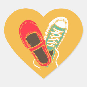 Girly Shoes & Sneakers Heart Wedding Yellow Sticker