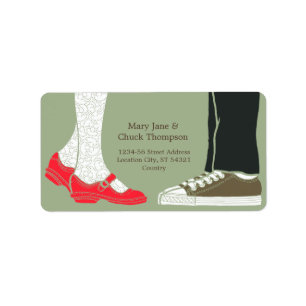 Girly Shoes & Sneakers Illustrated Wedding (Camo) Label