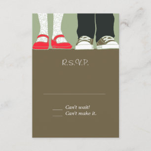 Girly Shoes & Sneakers Illustrated Wedding (Camo) RSVP Card
