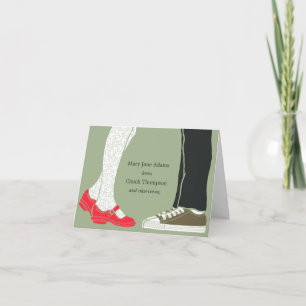 Girly Shoes & Sneakers Illustrated Wedding (Camo) Thank You Card