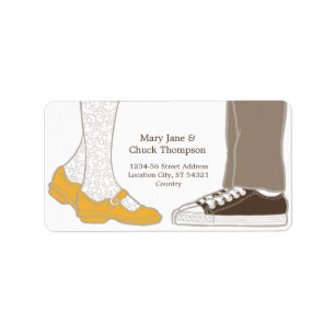 Girly Shoes & Sneakers Illustrated Wedding Label