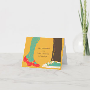 Girly Shoes & Sneakers Illustrated Wedding Yellow Thank You Card