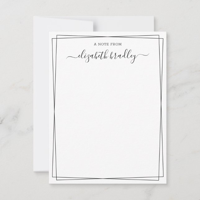Girly Signature Script a Desk From Note Card (Front)