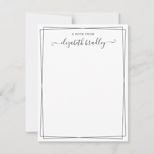 Girly Signature Script From The Desk Of Note Card (Front)