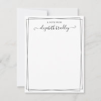Girly Signature Script From The Desk Of Note Card