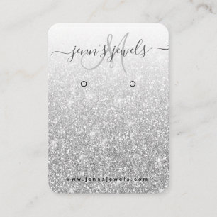 Girly Silver Glitter Logo Jewellery Earring Displa Business Card