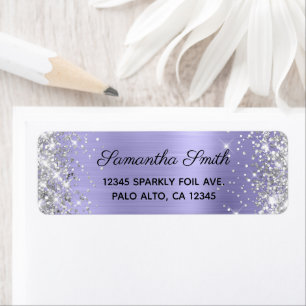 Girly Silver Glitter Pale Purple Foil
