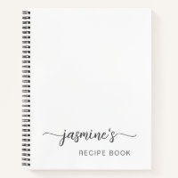 Girly Simple White Cookbook Recipe Signature Note