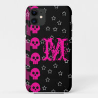 Girly Skull EMO Punk Rocker Monogram IPHONE 5 Case