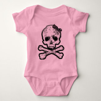 girly skull onsie baby bodysuit