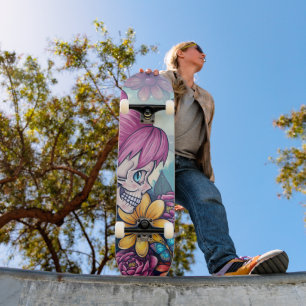 Girly Skull Skateboard
