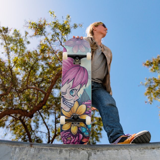 Girly Skull Skateboard (Outdoor 1)