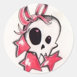 girly skull sticker