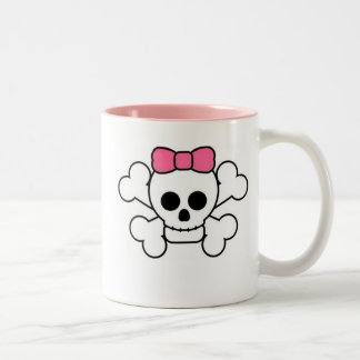 Girly Skull Two-Tone Coffee Mug
