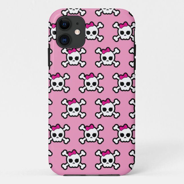 girly skulls and crossbones punk pattern Case-Mate iPhone case (Back)