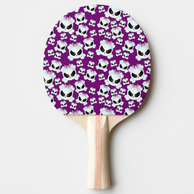 Girly Skullz Ping Pong Paddle (Front)
