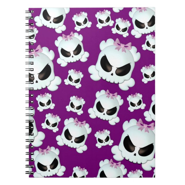 Girly Skullz Spiral Notebook (Front)