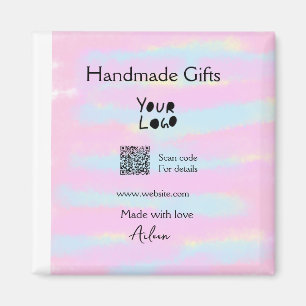 Girly small business handmade gifts made love QR Magnet