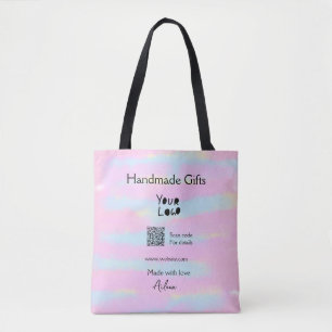 Girly small business handmade gifts made love QR Tote Bag