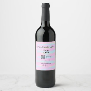 Girly small business handmade gifts made love QR Wine Label
